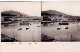 20 - Corse -  AJACCIO - Les Quais - Carte Stereoscopique - Ajaccio