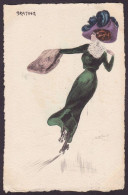 CPA Naillod Charles Art Nouveau Femme Girl Woman érotisme éros Circulé Mode Chapeau Skating Patins à Roulettes - Naillod