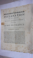 RARE 17 MAI 1756 DECLARATION DE GUERRE DU ROY D ANGLETERRE CONTRE LE ROY DE FRANCE  GEORGES ROY GUERRE DE 7 ANS - Historische Documenten
