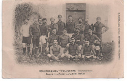 CPA De L'équipe 1ère De RUGBY De MONTESQUIEU-VOLVESTRE En 1912 ( RARE !!). - Autres & Non Classés