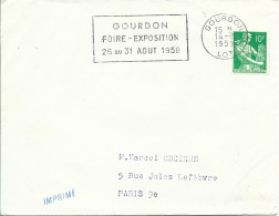 1E6 ---  46  GOURDON  Foire-exposition 26 Au 31 Août 1959 - Oblitérations Mécaniques (flammes)