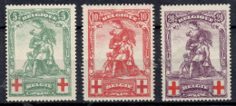 BELGIE 1914 - STANDBEELD DE MERODE - N° 126 TOT 128 - MNH** (ZIE SCAN ACHTERKANT) - 1914-1915 Croix-Rouge