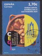 2024-ED. 5739- Capital Española De La Gastronomía 2024. Oviedo- USADO - Oblitérés