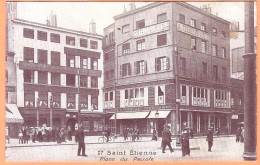 CPA Vue Peu Courante - LOIRE - SAINT ÉTIENNE - PLACE DU PEUPLE - Animation, Magasin Vêtement Enfants  G. Thiery & Cie - Saint Etienne