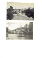 Lot 2 Cpa - 18 - BOURGES - Les Bords De L'Auron Cathédrale - Homme Barque Rame - - Bourges