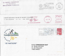 1989/ 2001 3 Lettres "Transjurassienne; Course De Ski De Fond"; Flamme "P.P.", EMA (n° R 7613), Entier Postal PAP - Sci