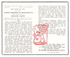 DP Karel Lodewijk De Maesschalck ° Stekene 1880 † Klein-Sinaai 1960 X Melanie Creve - Images Religieuses