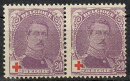 BELGIE 1914 - ALBERT I - BLOK 2 X N° 131- MNH** - 1914-1915 Rotes Kreuz