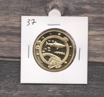 Médaille Souvenirs&Patrimoine : Aquarium Du Val De Loire (couleur Or) - Otros & Sin Clasificación