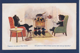 CPA Chat Cat Barnes Florence House Position Humaine écrite - Katzen