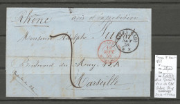 France -  Nice Marseille  - Cachets Sardes - Nizza Mara - 1858 - Voie De Mer - Posta Marittima