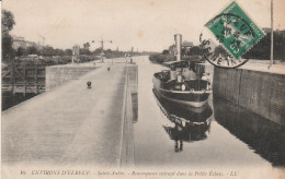 ENVIRONS ELBEUF SAINT AUBIN REMORQUEUR ENTRANT DANS LA PETITE ECLUSE 1912 TBE - Elbeuf