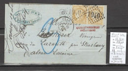 France - Lettre De Clamecy - Or De Dornecy - Nievre - Affranchissement Insuffisant Pour L'Alsace - 1874 - 1849-1876: Klassieke Periode