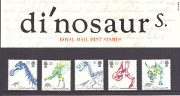 Great Britain 1991 - Dinosaurs, Owen’s Dinosauria, Richard Owen, Dinosaurs, Fossils - Presentation Pack, Set MNH - Unused Stamps