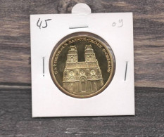 Médaille Souvenirs&Patrimoine : Cathédrale Sainte Croix D'Orléans (couleur Or) - 2009 - Sonstige & Ohne Zuordnung