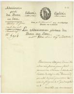 Administrateurs Generaux Des Postes Aux Lettres LS Paris 1800 - 1701-1800: Precursores XVIII