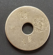 Rare Jeton Uniface De Nécessité " 1 L  RM " (Royal Marines, Corps Expéditionnaire, ...) UK Army Token ? - Professionnels/De Société