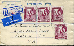 X0550 Kenya/uganda/Tangaiyka,circuled Registered Cover From Dar El Salaam To England With 3x Stamps Giraffe - Girafes