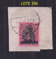 SARRE 1920 OCCUPATION FRANÇAISE Yv 16 SUR CARGAISON SARRE SUR TIMBRES ALLEMAND EN FRAGMENT - Gebruikt