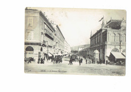 Cpa - 06 - NICE - Avenue Félix Faure - ND 526 - Brasserie Kiosque Animation -- 1909 - Andere & Zonder Classificatie