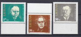 LITHUANIA 1997 Famous People MNH(**) Mi 627-629 #Lt1122 - Lituania