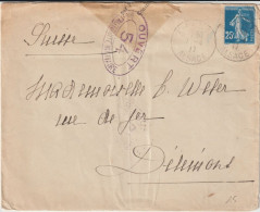 1917 - ALSACE RECONQUISE - ENVELOPPE CENSUREE De THANN (CACHET PROVISOIRE) => DELEMONT (SUISSE) ! - Cartas & Documentos