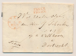 SNEEK FRANCO - Dordrecht 1831 - Vrijmetselarij - Lakzegel - ...-1852 Préphilatélie