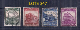 ALLEMAGNE REICH 1935 Yv 539/42 CINQUANTE ANNIVERSAIRE DES CHEMINS DE FER UTILISÉS - Oblitérés