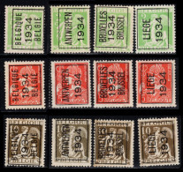 Setje Typo's 1934 - Ceres/Mercurius - O/used - Typo Precancels 1932-36 (Ceres And Mercurius)