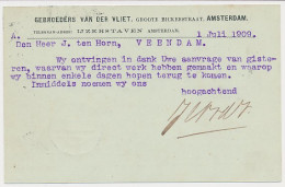 Briefkaart G. 68 Particulier Bedrukt Amsterdam 1909 - Interi Postali