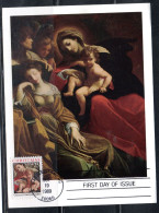 USA STATI UNITI 1989 CHRISTMAS NATALE NOEL WEIHNACHTEN NAVIDAD MADONNA AND CHILD 25c MAXI MAXIMUM CARD CARTE CARTOLINA - Cartas Máxima