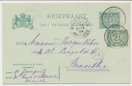 Briefkaart G. 60 / Bijfrankering Amsterdam - Belgie 1904 - Postal Stationery