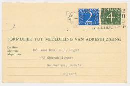 Verhuiskaart G. 26 Eindhoven - GB / UK 1962 - Buitenland  - Interi Postali