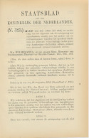 Staatsblad 1914 : Spoorlijn S Gravenhage - Amsterdam - Rotterd - Documenti Storici