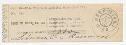 Beek 1910 - Ontvangbewijs Aangetekende Zending - Unclassified