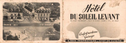 CHROMO CARTE PUBLICITAIRE HOTEL DU SOLEIL LEVANT A PACY S/ EURE E. RAVE PROPRIETAIRE PHOTO DE L'EMPLACEMENT DE L'HOTEL - Autres & Non Classés