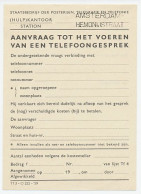 Amsterdam 1959 - Formulier Aanvraag Telefoongesprek  - Non Classés