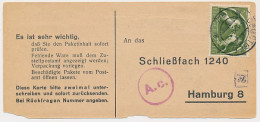 Oegstgeest - Hamburg Duitsland 1943 - Liebesgabenpaket - Non Classificati