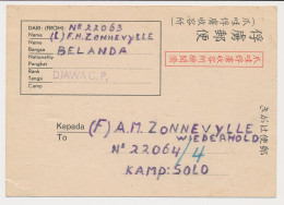 Censored POW Card Camp Djawa C.P. Semarang -Camp Solo Neth. Ind. - Netherlands Indies
