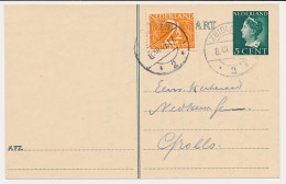 Briefkaart G. 288 / Bijfrankering Zuidlaren - Grollo 1947 - Entiers Postaux