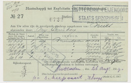 Spoorwegbriefkaart G. MESS98 A - Rotterdam Feijnoord 1919 - Entiers Postaux