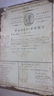 AN XI  1802 PASSE PORT POUR SE RENDREA MARSEILLE DE CASTRES TARN PROFESSION SURNUMERAIRE AU BUREAU DES DOMAINES - Documentos Históricos