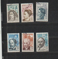 1962 N°1345 à 1350 Célébrités Série Vincent Oblitérés (lot 129) - Used Stamps