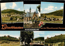72783437 Bruchhausen Sauerland Panorama Kirche Burg Teilansicht Bruchhausen Saue - Altri & Non Classificati