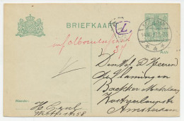 Briefkaart Schiedam - Amsterdam 1917 - Bestellerstempel - Zonder Classificatie