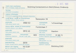 Verhuiskaart G. 46 Particulier Bedrukt Den Haag 1981 - Postal Stationery