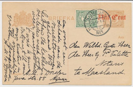 Briefkaart G. 107 A I / Bijfrankering Nijmegen - Maasland 1921 - Interi Postali