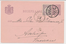 Briefkaart G. 32 / Bijfrankering Nijmegen - Belgie 1895 - Postwaardestukken