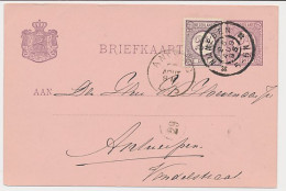 Briefkaart G. 32 / Bijfrankering Nijmegen - Belgie 1895 - Interi Postali