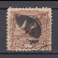 US 1869 Post Horse And Rider 2c,Grill,fine Used Stamp ,Scott#113,VF, $85 - Oblitérés